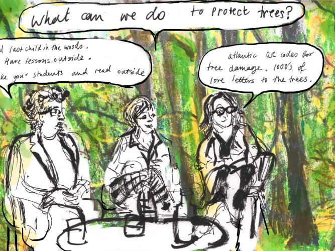 Drawing by Henny Beaumont, inspired by Catherine's talk