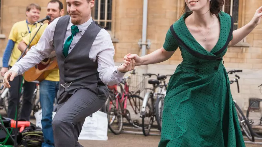 Photograph of Emilie Taylor-Brown swing dancing