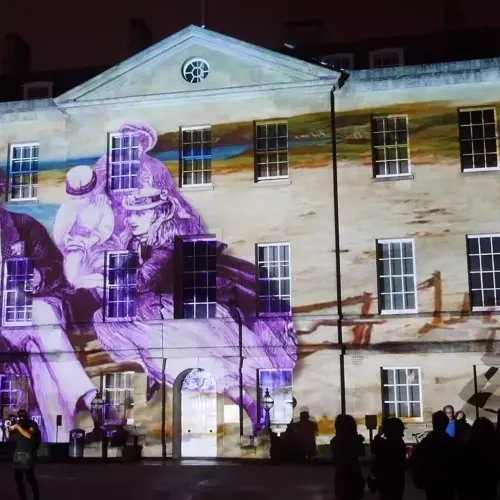 Photograph of projection from Victorian Light Night