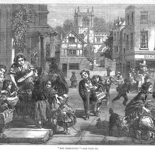 "Hot Cross-Buns!" from Illustrated London News, 1861.