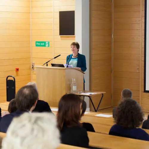 Principal Investigator Sally Shuttleworth presenting her projects