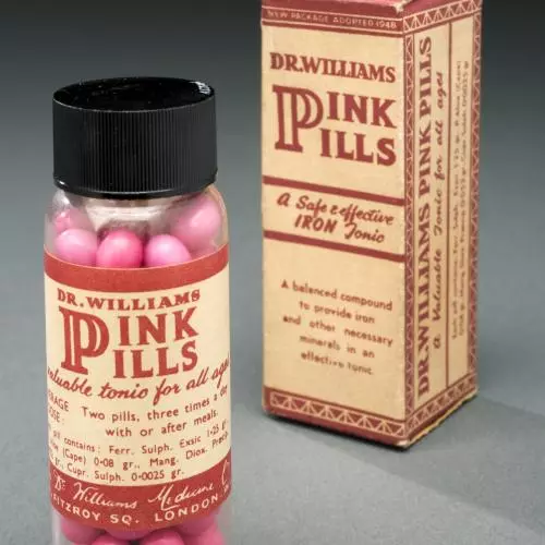 Photograph of pink pills